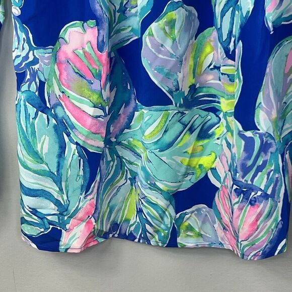 Lilly Pulitzer Silk Floral Elsa Blouse Size XS Blue Pink Casa Del Sol - Picture 11 of 14